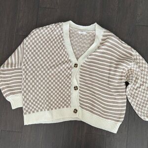 Maurices Tan and Cream Knit Sweater